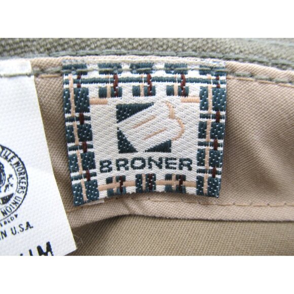 Vintage Broner Safari Hat Mens Medium Olive Canvas Fedora Made in USA 80s 90s - Picture 7 of 13